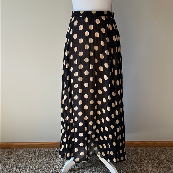 J. Crew Dresses & Skirts - J. Crew Black and Tan Polka Dot Maxi Skirt